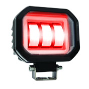 [RS-LED-13047W-R] FARO CUADRADO LED CON LUPA LUZ FIJA Y ESTROBO CONTORNO AZUL