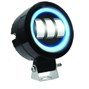 [RS-LED-13075W-BU] FARO AUXILIAR LED CON LUPA REDONDO CON 3 LED OJO DE ANGEL CON LUZ BLANCA FIJA Y ESTROBO