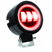 [RS-LED-13075W-R] FARO AUXILIAR LED CON LUPA REDONDO CON 3 LED OJO DE ANGEL CON LUZ BLANCA FIJA Y ESTROBO