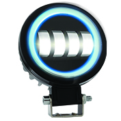 [RS-LED-13077W-BU] FARO AUXILIAR LED CON LUPA REDONDO CON 4 LED OJO DE ANGEL CON LUZ BLANCA FIJA Y ESTROBO