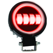 [RS-LED-13077W-R] FARO AUXILIAR LED CON LUPA REDONDO CON 4 LED OJO DE ANGEL CON LUZ BLANCA FIJA Y ESTROBO