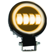 [RS-LED-13077W-Y] FARO AUXILIAR LED CON LUPA REDONDO CON 4 LED OJO DE ANGEL CON LUZ BLANCA FIJA Y ESTROBO