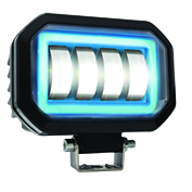 [RS-LED-13078W-BU] FARO AUXILIAR LED CON LUPA CUADRADO CON 4 LED OJO DE ANGEL CON LUZ BLANCA FIJA Y ESTROBO
