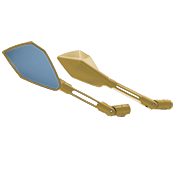 [RS-ESP-7001GD] ESPEJO DEPORTIVO CON VIDRIO AZUL TIPO PENTAGONAL UNIVERSAL