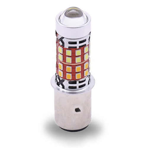 [RS-FDEL-5044Y-W] FOCO DE FARO LED MEDIA VUELTA CON LUPA LUZ BLANCA Y AMARILLA CON 40 LEDS LATERALES