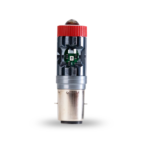 [RS-FDEL-5047BU-Y-W] FOCO DE FARO LED MEDIA VUELTA CON LUPA LUZ 2 COLORES BLANCO-AMARILLO Y ARO FRONTAL AZUL