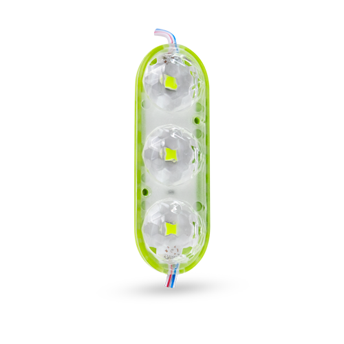 [RS-MOD-4013GN] TIRA DE MODULO LED 3 LUCES TIPO LENTE
