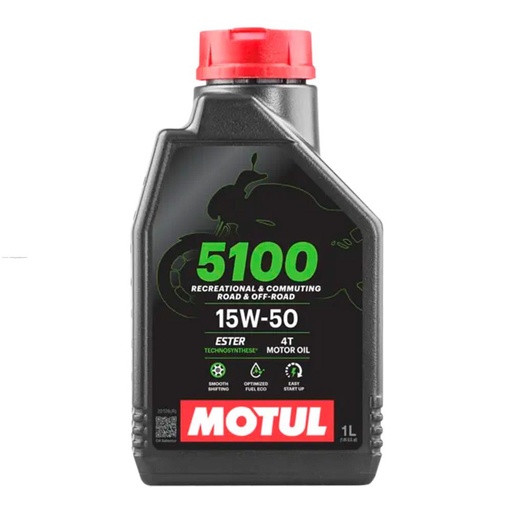 [6104-1010] ACEITE PARA MOTOR A GASOLINA 4 TIEMPOS MOTUL 5100 15W50 1L TECHNOSYNTHESE