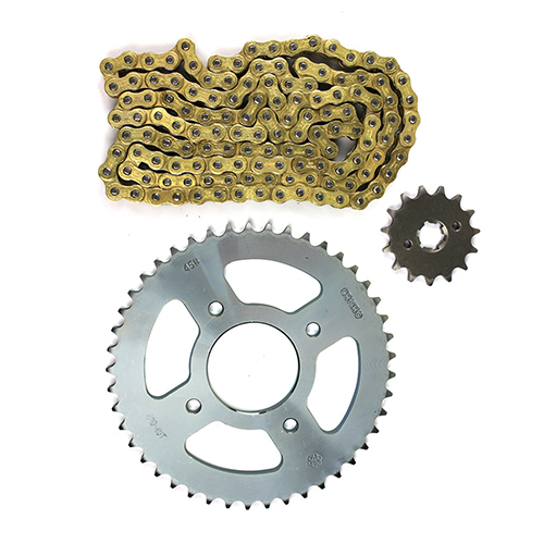 [28-6040-001] KIT DE SPROCKET ENGRANE 45X15 CADENA 428X132L SET SUZUKI GIXXER 155 (17-19)