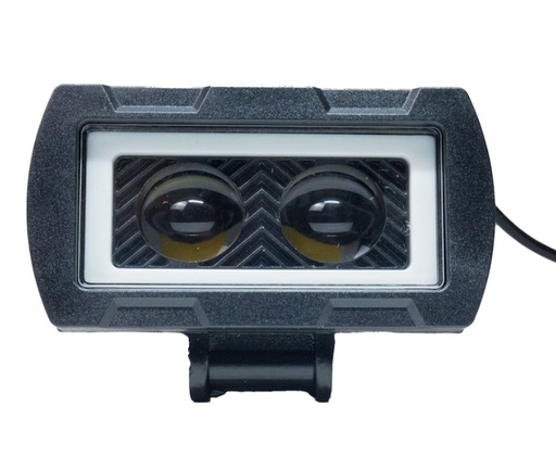 [RS-AUTO-21012W-Y] BARRA LED DOBLE LUPA LUZ BLANCO CON HALO FRONTAL AMARILLO