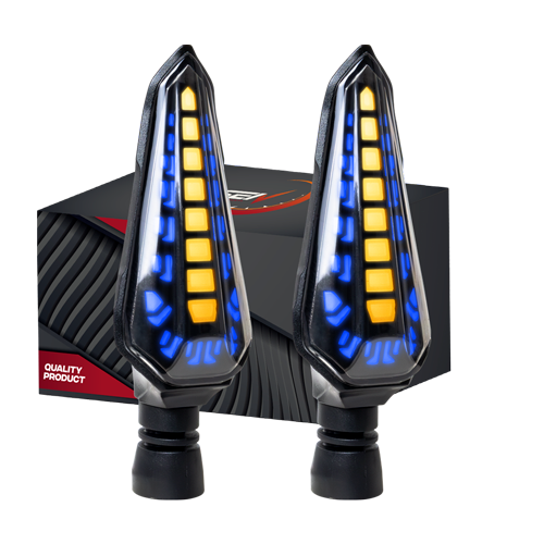 [RS-DIR-0062Y-BU] DIRECCIONAL LED SECUENCIAL TIPO DAGA (AMARILLO-AZUL)