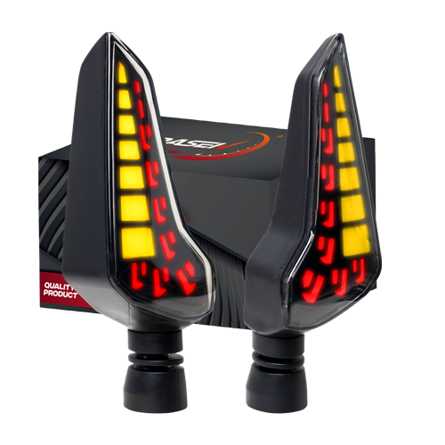 [RS-DIR-0063Y-R] DIRECCIONAL LED SECUENCIAL TIPO BOOMERANG (AMARILLO-ROJO)