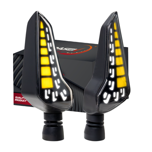 [RS-DIR-0063Y-W] DIRECCIONAL LED SECUENCIAL TIPO BOOMERANG (AMARILLO-BLANCO)