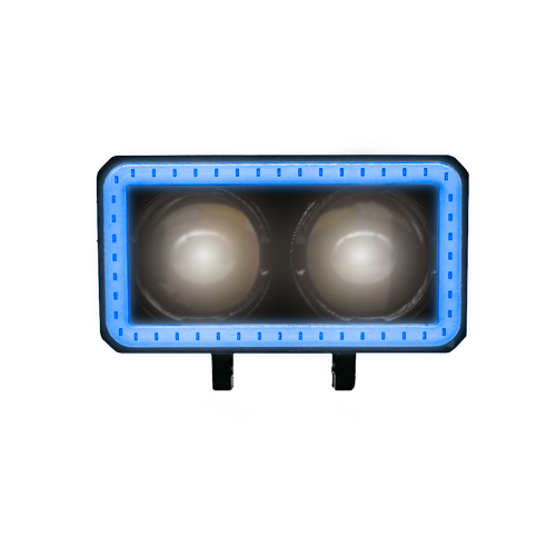 [RS-LED-13133Y-W-BU] FARO AUXILIAR LED RECTANGULAR 2 LUPAS CON LUZ FRONTAL (AMARILLO-BLANCO-AZUL)