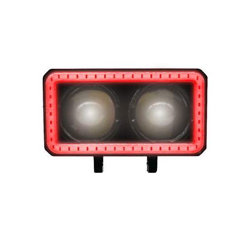 [RS-LED-13133Y-W-R] FARO AUXILIAR LED RECTANGULAR 2 LUPAS CON LUZ FRONTAL (AMARILLO-BLANCO-ROJO)