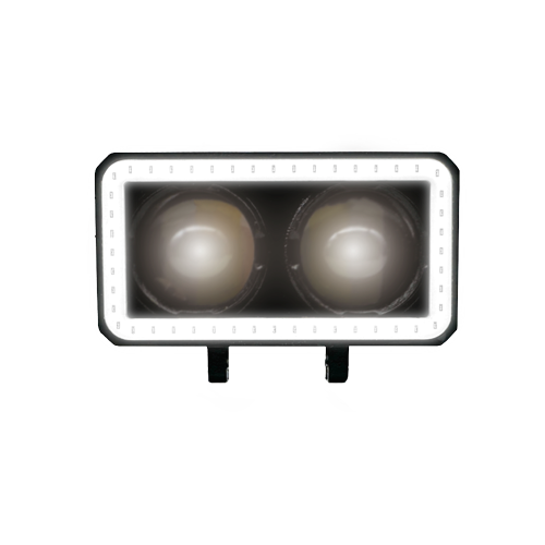 [RS-LED-13133Y-W-W] FARO AUXILIAR LED RECTANGULAR 2 LUPAS CON LUZ FRONTAL (AMARILLO-BLANCO-BLANCO)