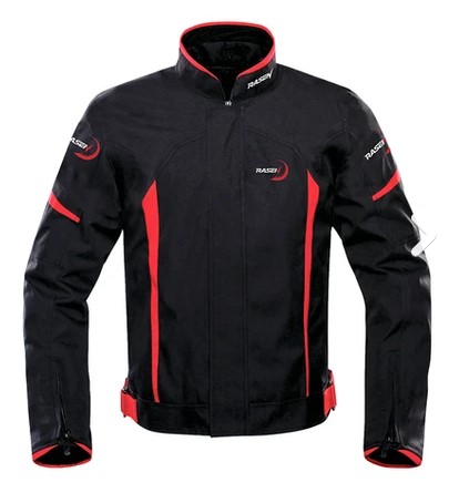 [RS-TRA-20001XXXL] CHAMARRA DEPORTIVA NEGRO CON FRANJAS ROJO (XXXL)