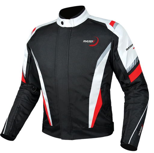 [RS-TRA-20021XXXL]  CHAMARRA DEPORTIVA NEGRO CON BLANCO PROTECCIONES Y REFLEJANTES (XXXL)			 
