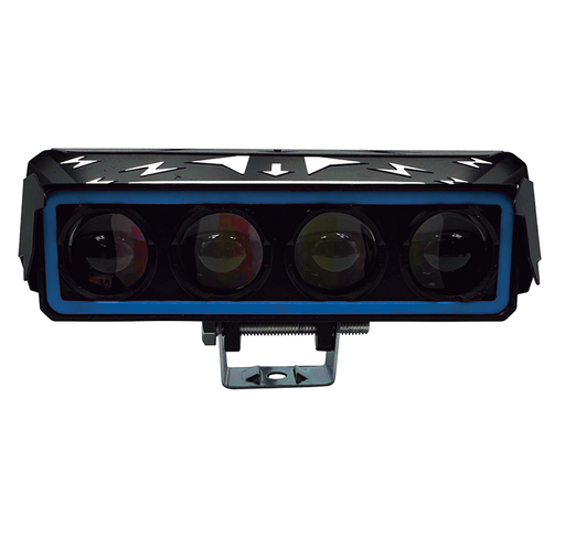 [RS-LED-13129Y-W-R]  FARO AUXILIAR LEDRECTANGULAR 4 LUPAS CON LUZ FRONTAL	 (AMARILLO-BLANCO-ROJO)			 