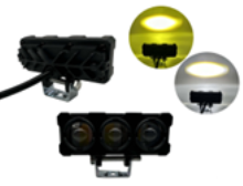 [RS-LED-13124Y-W]  FARO AUXILIAR LED TIPO BARRA 3 LUPAS LUZ AMARILLO-BLANCO CON ESTROBO			 