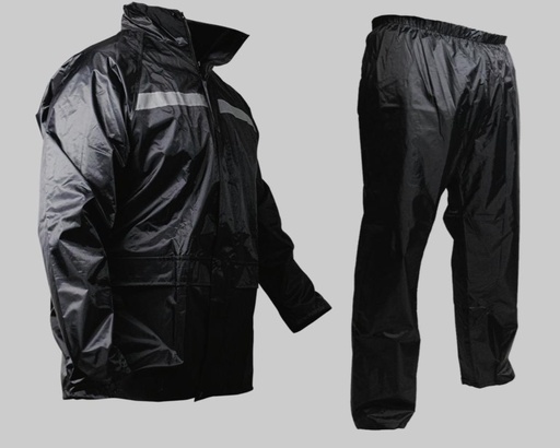 [RS-TEX-18301XL] IMPERMEABLE 2 PZAS CON TIRA REFLEJANTE BLANCO (XL)