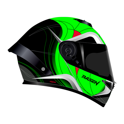 [CAS-ABA-30005XXL] CASCO ABATIBLE DEPORTIVO NEGRO CON VERDE FLOURECENTE