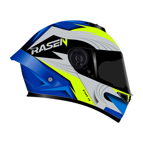 [CAS-ABA-30008M] CASCO ABATIBLE DEPORTIVO AZUL CON FRANJAS GRIS