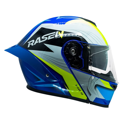 [CAS-ABA-30008L] CASCO ABATIBLE DEPORTIVO AZUL CON FRANJAS GRIS (L)