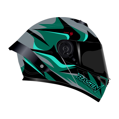 [CAS-ABA-30009M] CASCO ABATIBLE DEPORTIVO GRIS CON VERDE