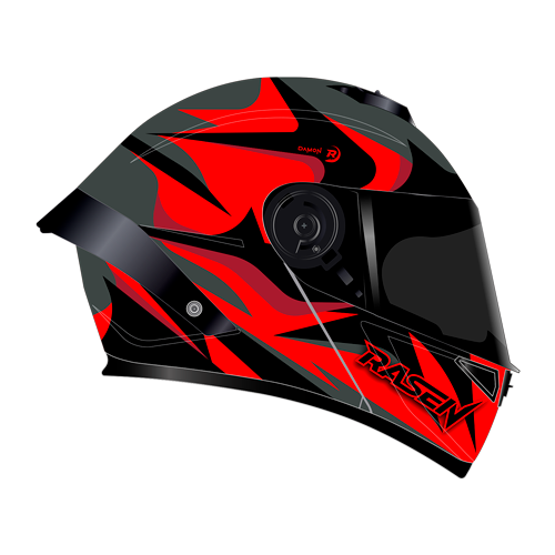 [CAS-ABA-30010M] CASCO ABATIBLE DEPORTIVO GRIS CON ROJO
