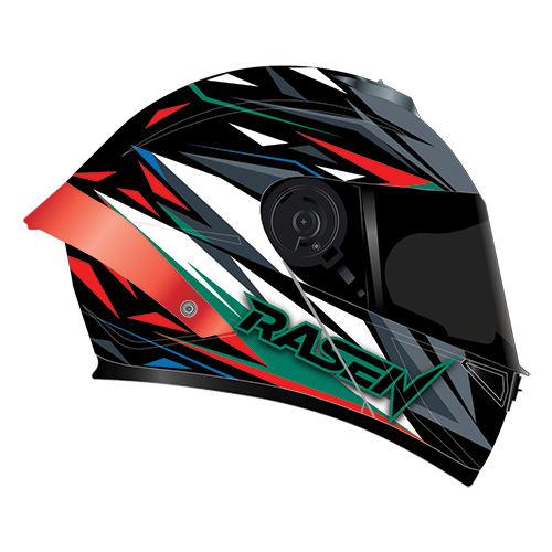 [CAS-ABA-30014M] CASCO DEPORTIVO ABATIBLE NEGRO CON FRANJAS ROJAS
