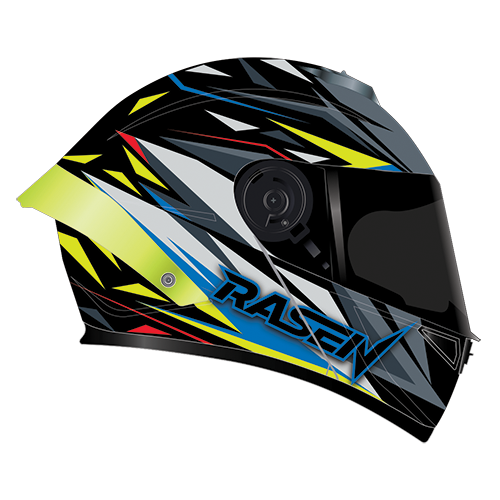 [CAS-ABA-30015M] CASCO DEPORTIVO ABATIBLE NEGRO CON FRANJAS AMARILLAS