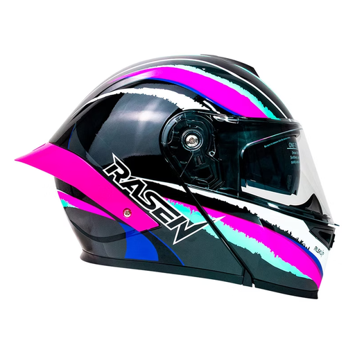[CAS-ABA-30017M] CASCO DEPORTIVO ABATIBLE MORADO CON FRANJAS NEGRAS (M)