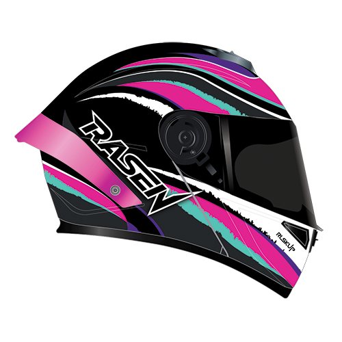 [CAS-ABA-30017L] CASCO DEPORTIVO ABATIBLE MORADO CON FRANJAS NEGRAS