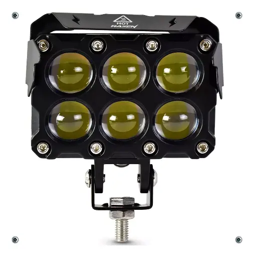 [RS-LED-13153Y-W] FARO LED 6 LUPAS CUADRADO CON VICERA LUZ AMARILLO-BLANCO