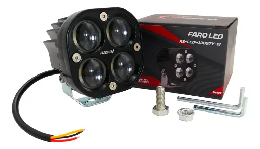 [RS-LED-13097Y-W] FARO AUXILIAR HEXAGONAL 4 LED CON LUPA LUZ BLANCA Y AMARILLA