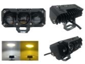[RS-LED-13135Y-Y-W] FARO LED BUHO UNA LUPA CON HALO INTERMEDIO (AMARILLO-AMARILLO-BLANCO)