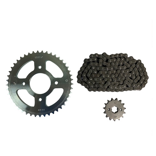 [27-8057-001] ENGRANE 45X15 CADENA 428X132L SET SUZUKI GIXXER 155 (17-19) CHOHO